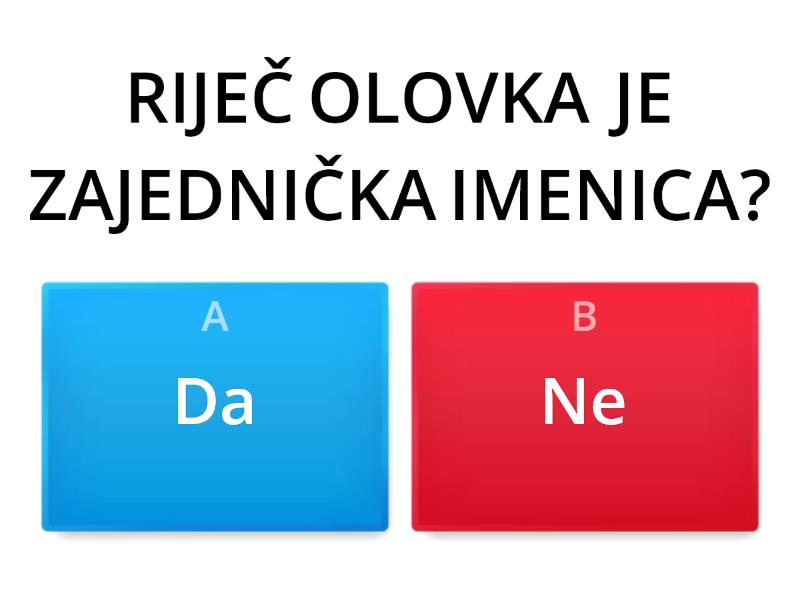 IMENICE Zajedničke,vlastite,zbirne I Gradivne - Quiz