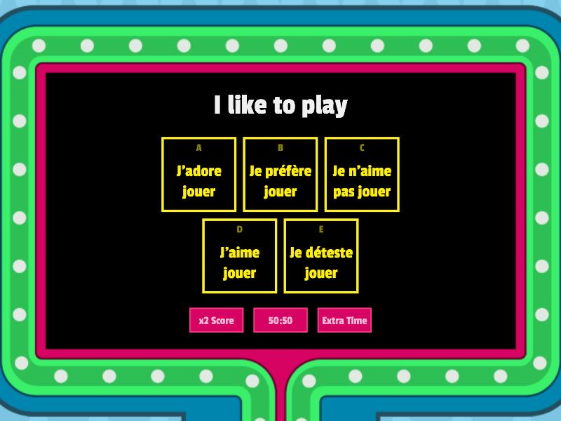 Y8 French What sport de you like to do and why - Gameshow quiz