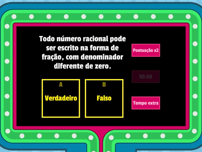 Números Reais Gameshow Quiz