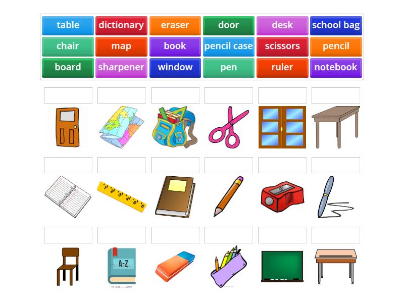 Classroom Objects - Match up