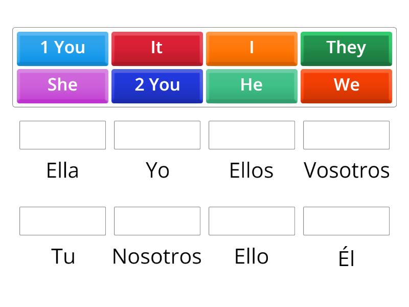 Pronombres personales - LEVEL A1 - Match up