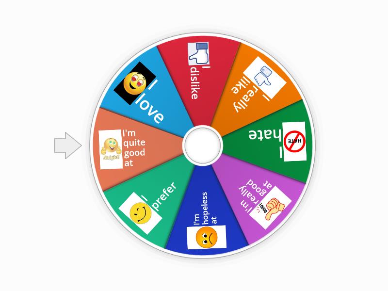 School subject opinion starters - Random wheel