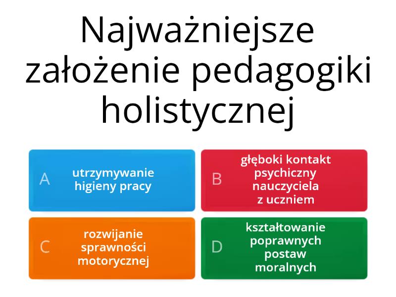 Pedagogika Holistyczna- Zagadnienia Teoretyczne - Quiz