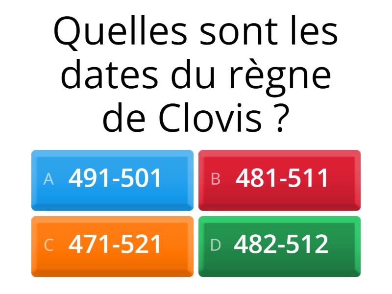 Clovis, 1er roi des Francs - Quiz