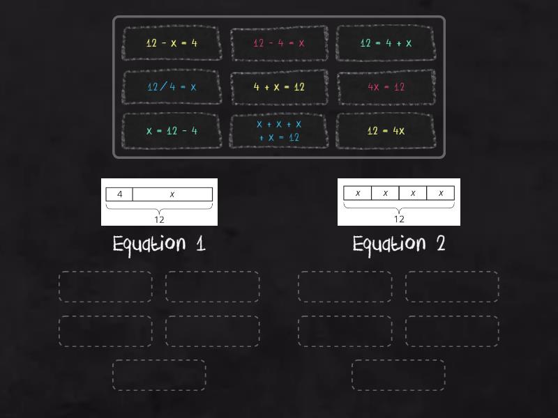 Tape Diagram Equation Sort - Group sort