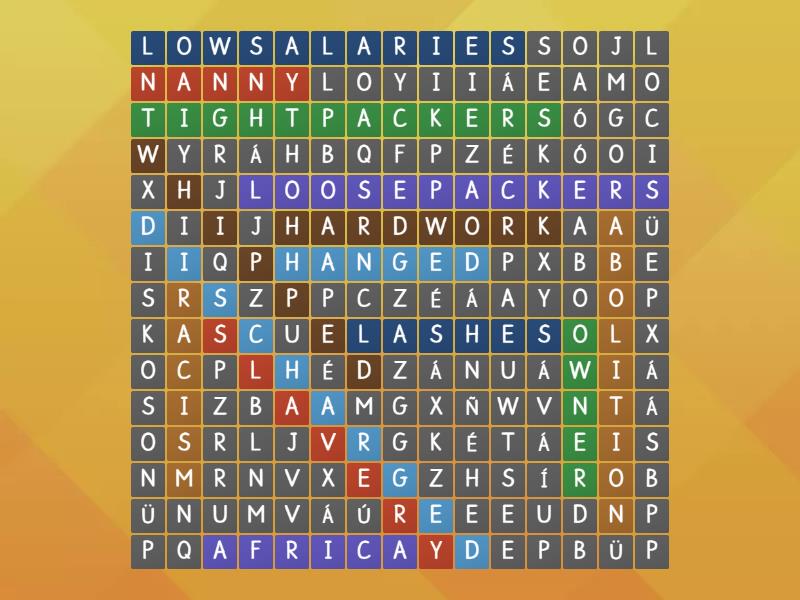 slavery - Wordsearch