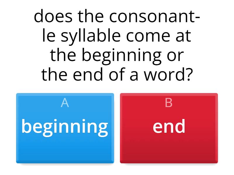 Consonant-le - Quiz