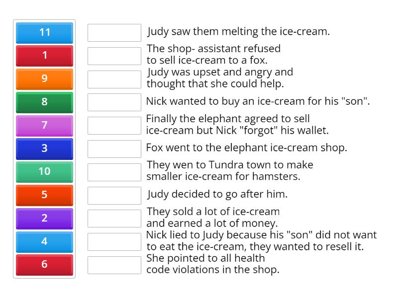 Icecream shop Zootopia Match up