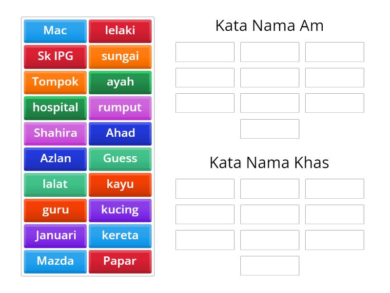 Kata Nama Am Dan Kata Nama Khas Group Sort 8705