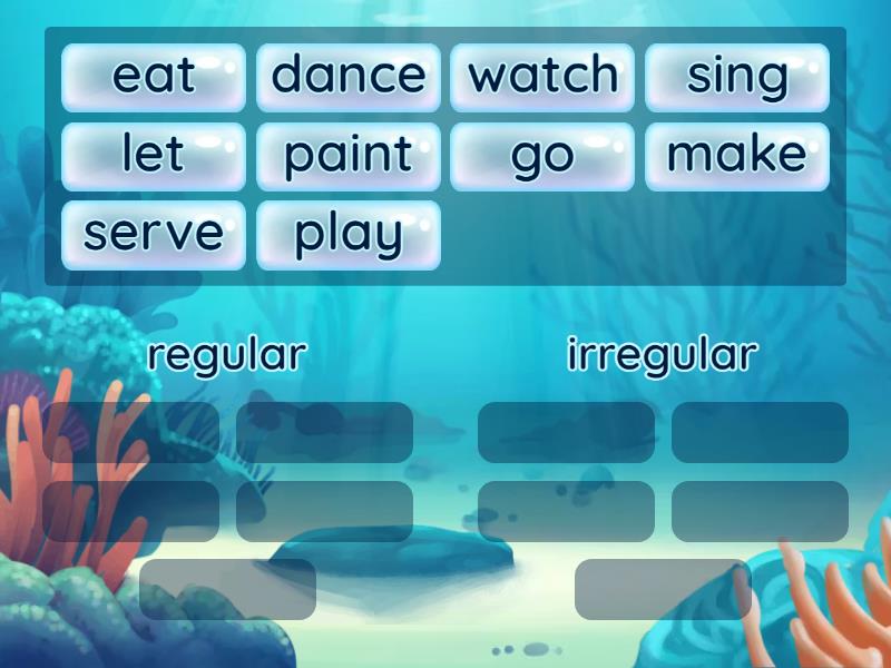 regular verbs and irregular verbs - Ordenar por grupo