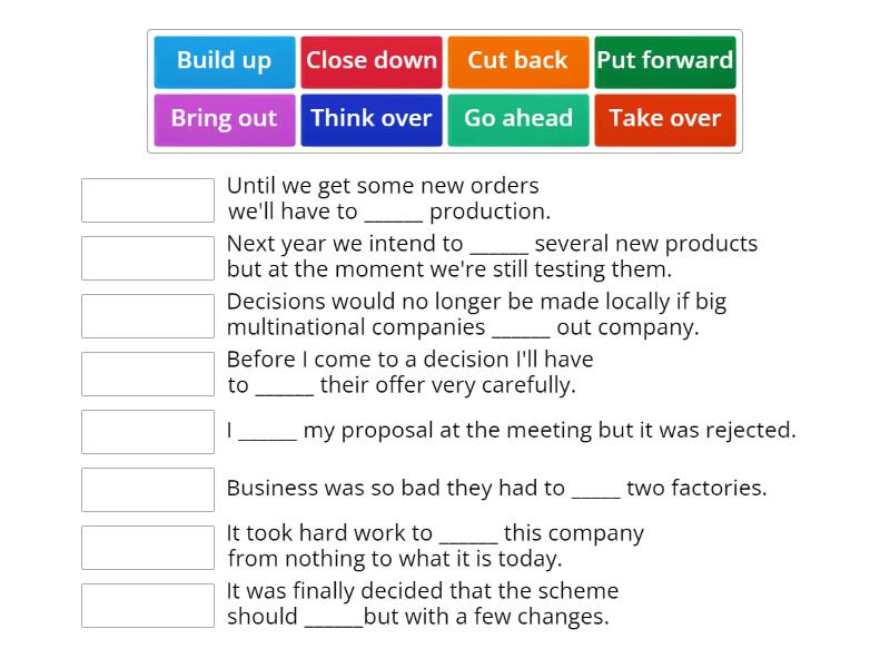 Phrasal Verbs Business 1 - Match up
