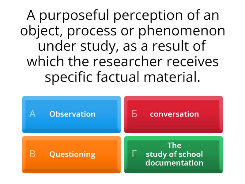 Methods Of Studying Pedagogical Experience - Quiz