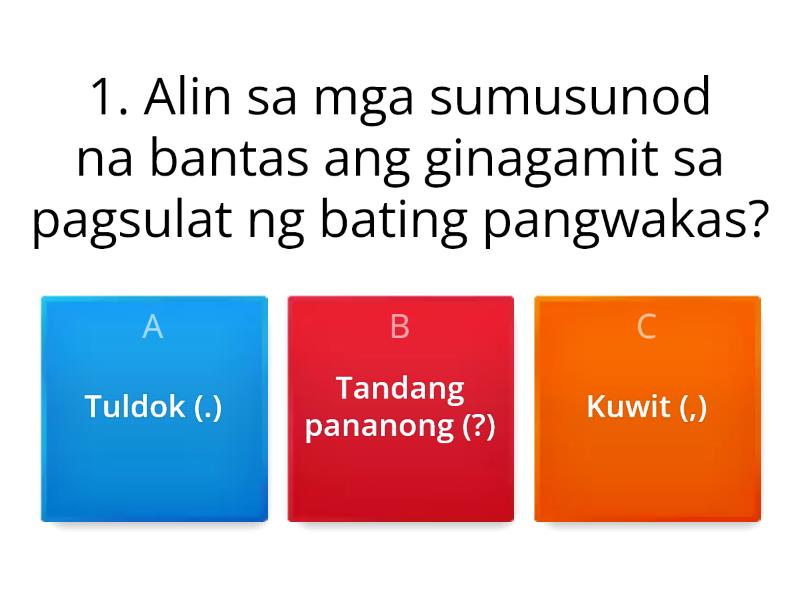 Mga Bahagi Ng Liham - Cuestionario