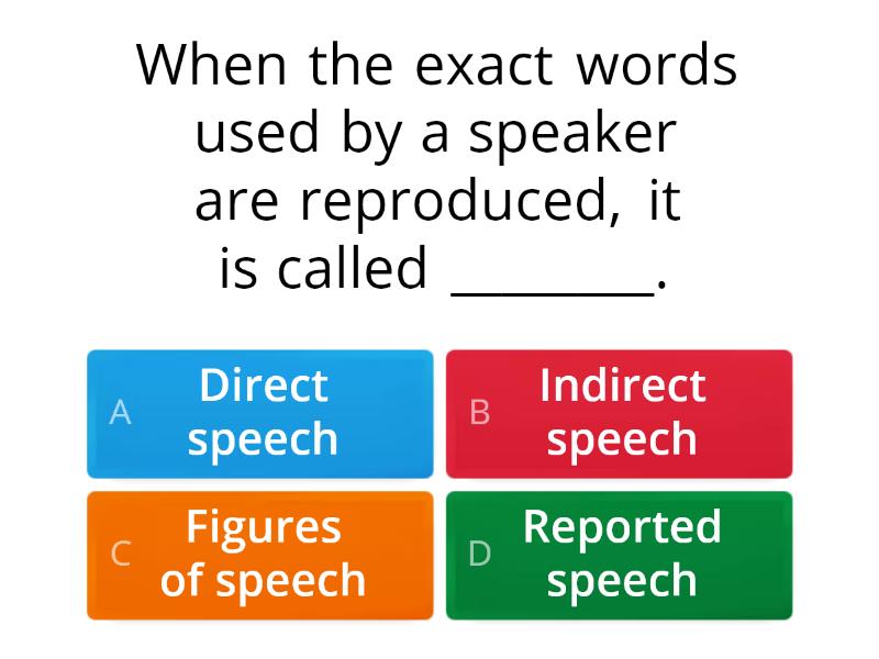 indirect speech wordwall