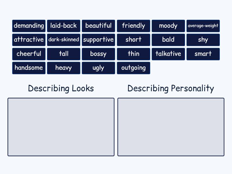 Describing Looks or Personality - Group sort
