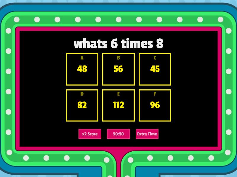 Time tables gameshow quiz