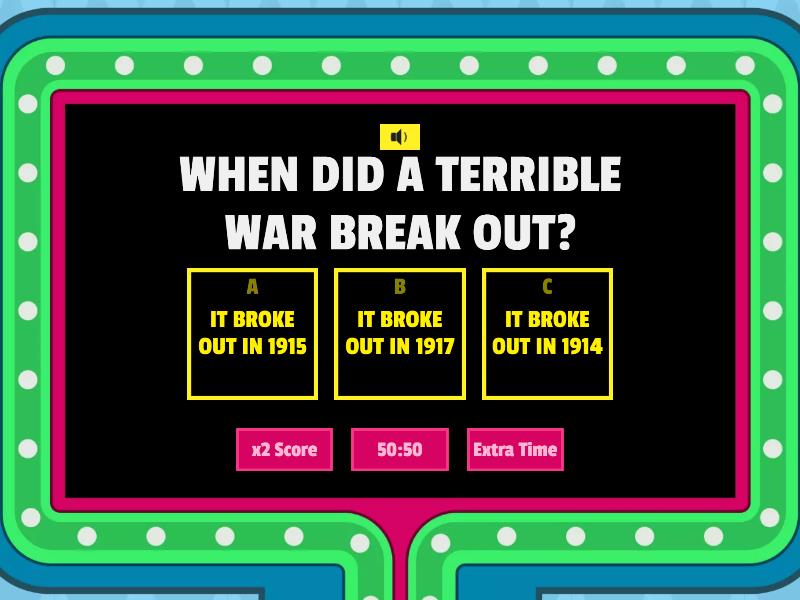 The first world war gameshow quiz