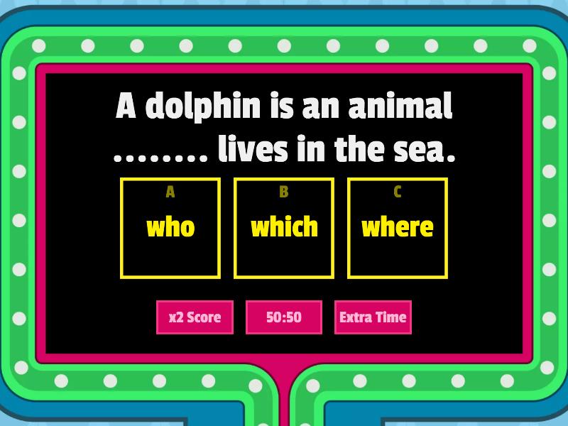 RELATIVE CLAUSES (Who, Which, Where) - Game show - Gameshow quiz