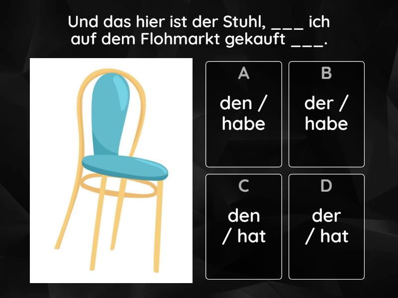 Relativsätze im Nom. & Akk. A2 L12) Quiz