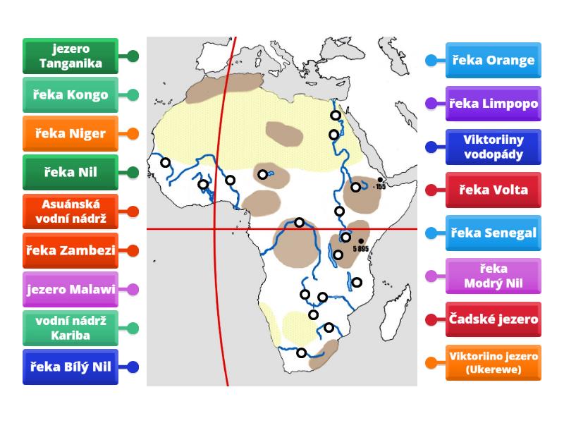 Afrika - vodstvo - Labelled diagram