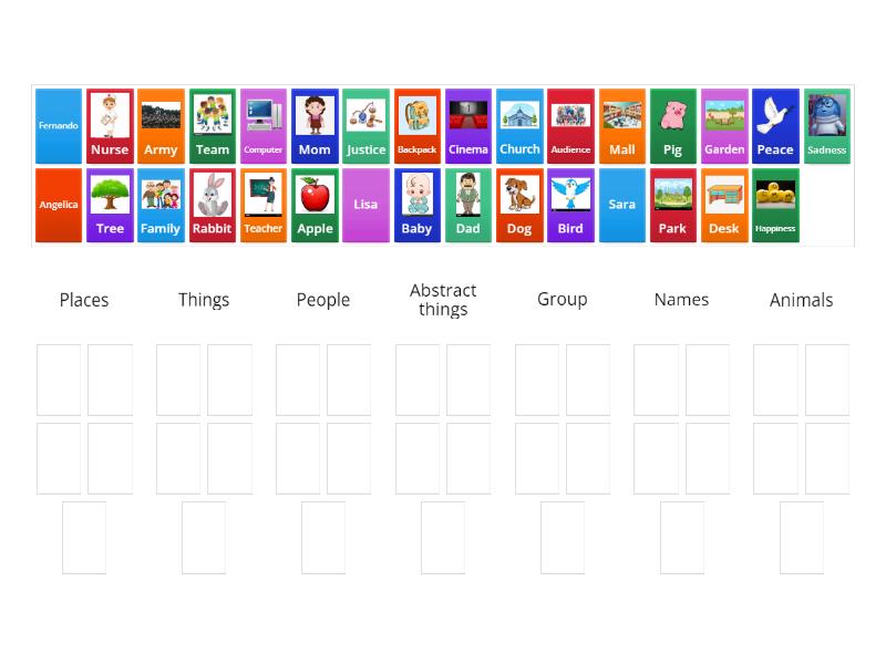 Types of nouns - Group sort