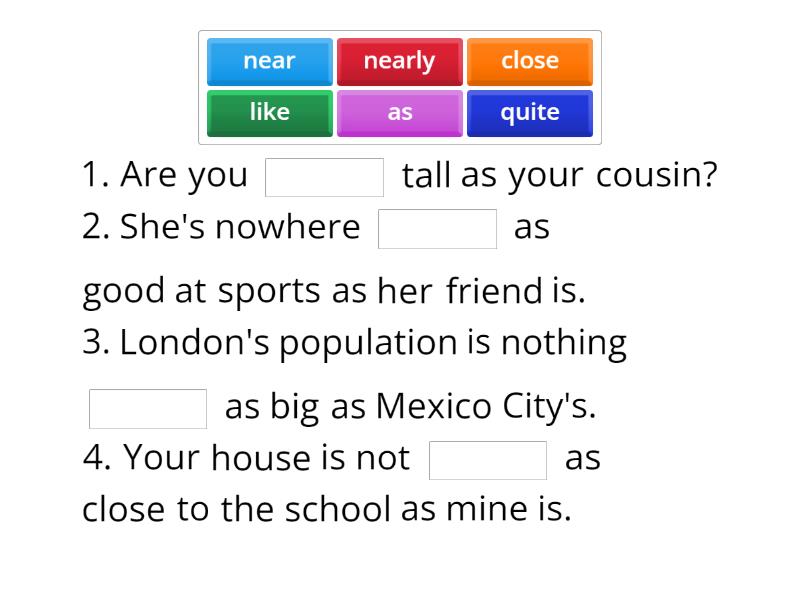 2B comparison (gap-fill) - Complete the sentence