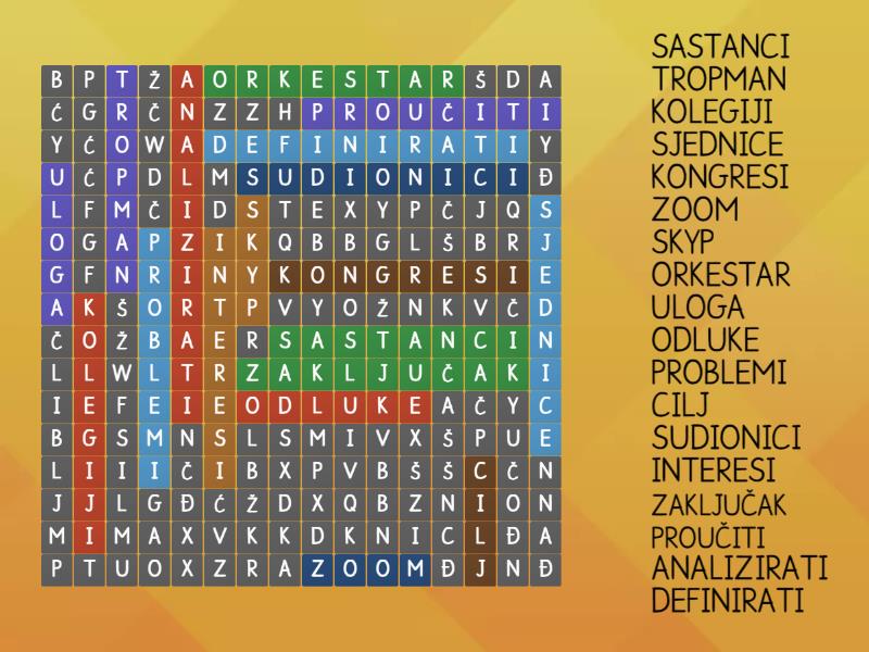 Interpersonalna komunikacija - Wordsearch