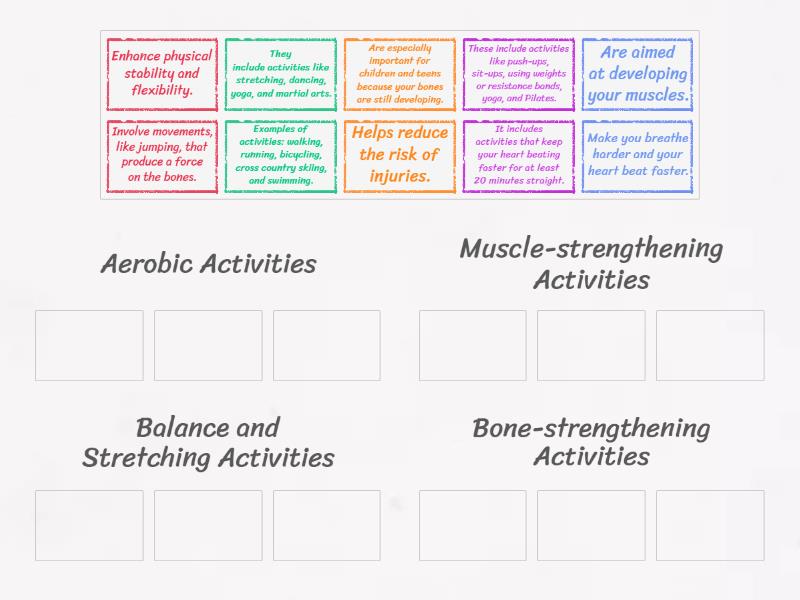 Physical activities - Group sort