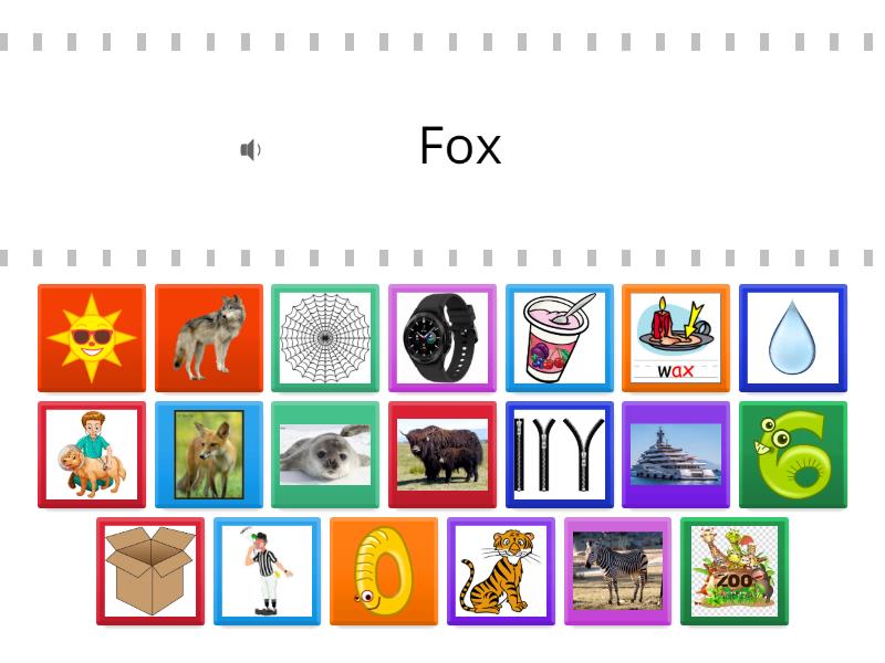 Phonics 1- Review Unit 7- 8- Letter S,T,U,V, W, X,Y, Z - Find the match