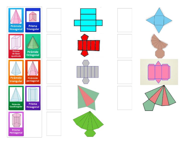 Planificação dos prismas e pirâmides - Match up