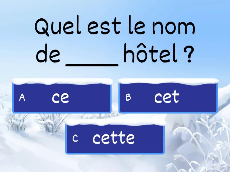 Stefy - Ex. : CE, CET, CETTE, CES - Quiz