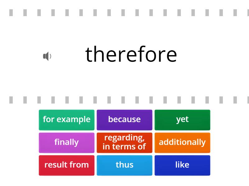 Matching the transition words (1) - Find the match