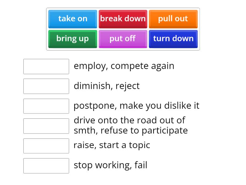 Multi-word verbs - Match up