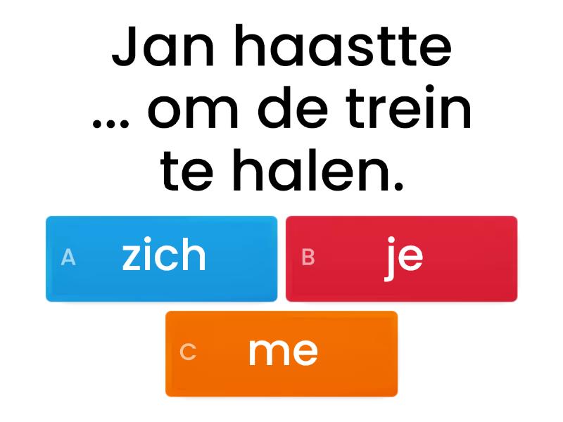 Kies Het Reflexief Pronomen - Quiz