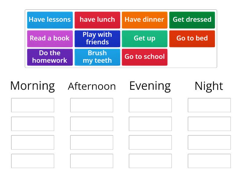 Daily routines 1 - Group sort