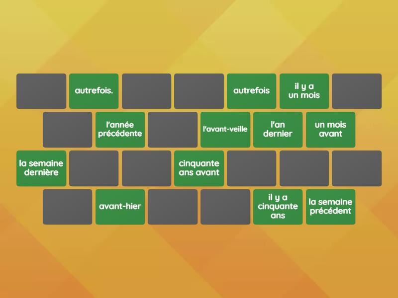 les indicateurs de temps - Matching pairs