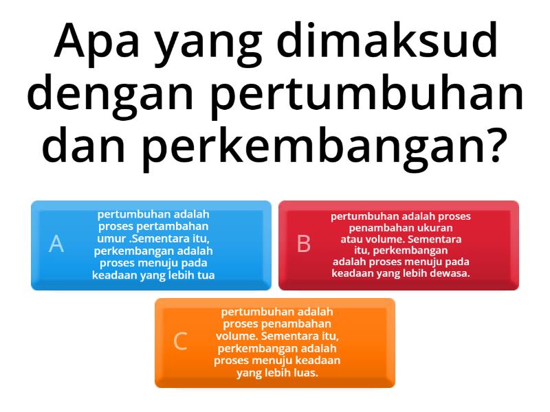 Proses Pertumbuhan Dan Perkembangan - Quiz