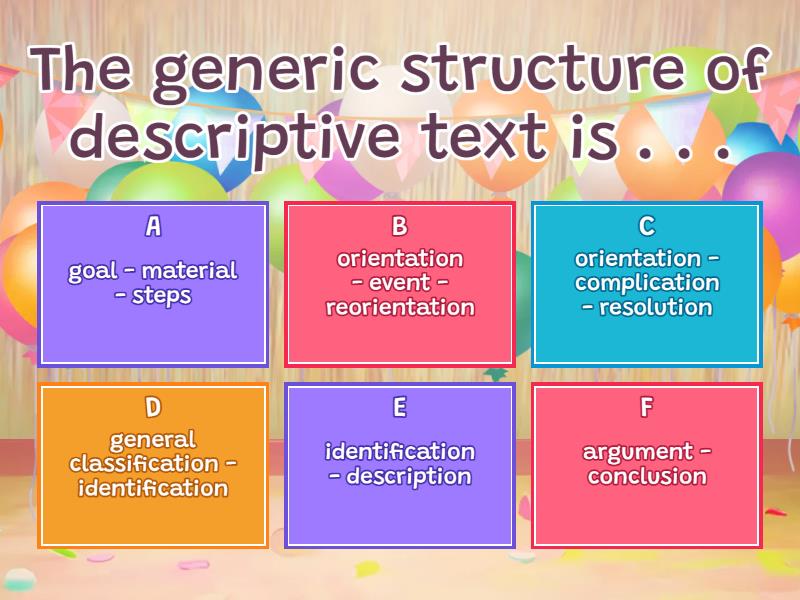 Descriptive text (TM 2) - Quiz
