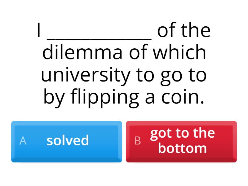 Solution collocations - Quiz