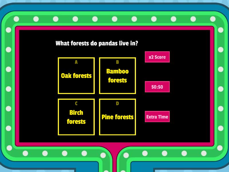 Pandas - Gameshow quiz