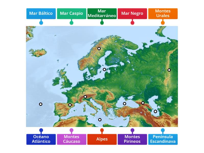 Mapa FÍsico De Europa Diagrama Con Etiquetas 2671