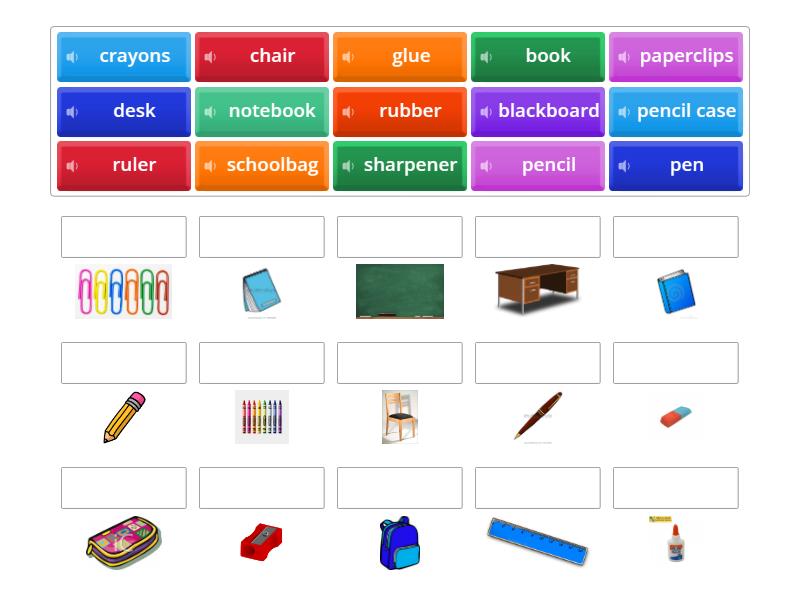 Classroom objects. Spotlight 5 - Match up