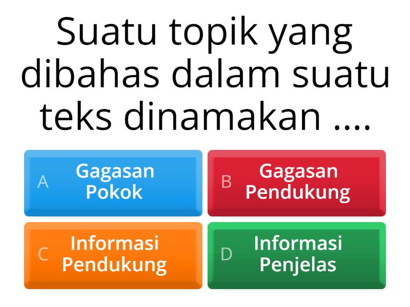 Ide Pokok Dan Ide Pendukung Kelas 4 - Kuis