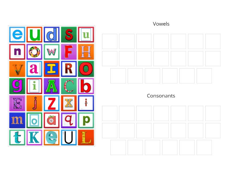 Vowel Consonant Sort - Group sort