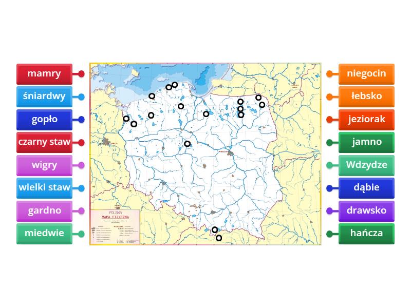 jeziora polski na kartkowe - Labelled diagram