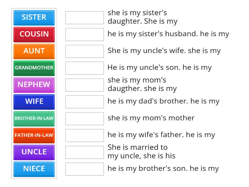 Family members - Match up