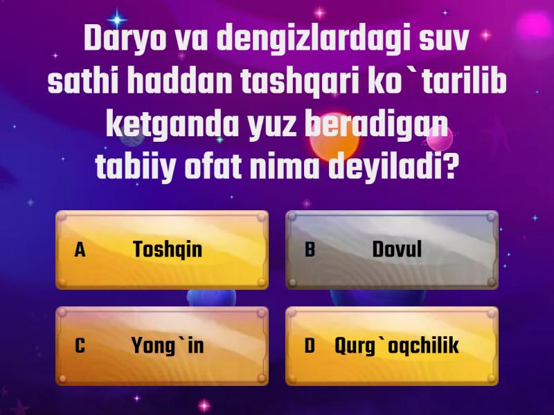 Tabiiy fan 3-chorak testlari.Tuzuvchi Kadirova E.M. - Quiz