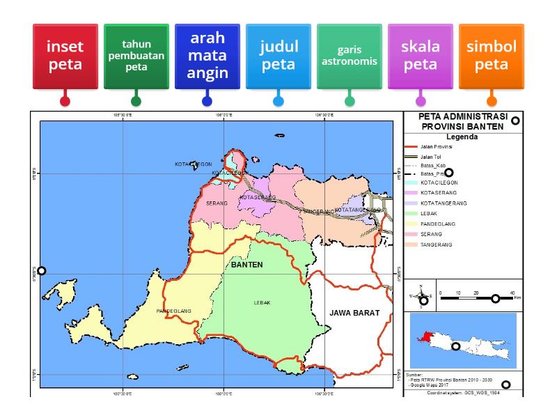 komponen-komponen peta Banten - Labelled diagram