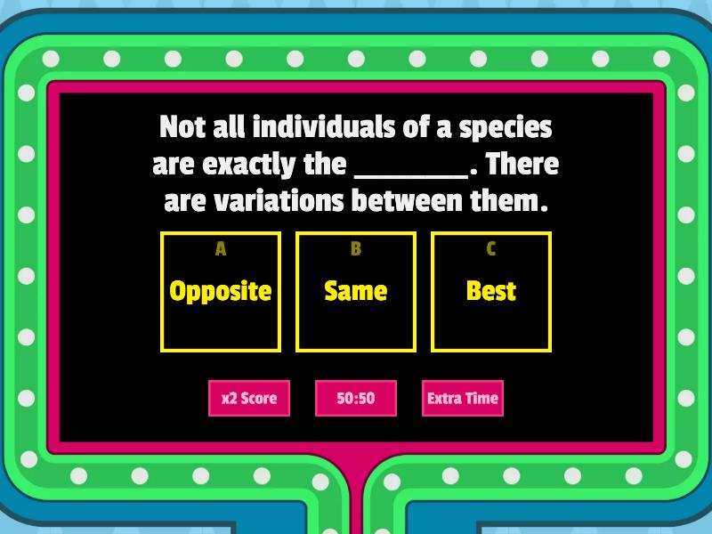 Science quick quiz Darwin's Theory of Evolution - Gameshow quiz