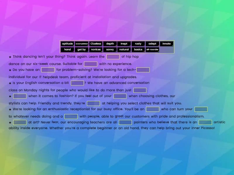 Roadmap C1-C2 Unit 7C. - Complete the sentence